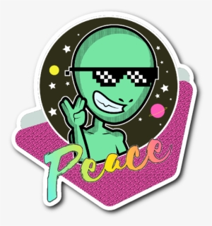 Peace Alien Vinyl Die Cut Sticker - Notebook