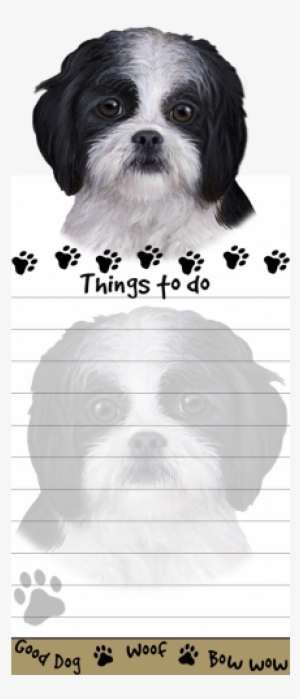 Shih Tzu Black Puppy List Stationery Notepad