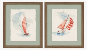Sailboat Prints Are Hand Deckled And Float Mounted - 'moment' Painting Print On Canvas Set Beachcrest Home