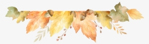 Leaf Border - Watercolor Fall Leaves Banner