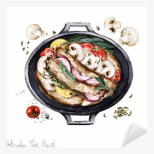 Watercolor Food Clipart - Illustration Watercolor Food Casserole