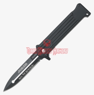 Quote The Joker Black Folding Knife - Ferro Magnesium Fire Starter - Bushcraft Firesteel