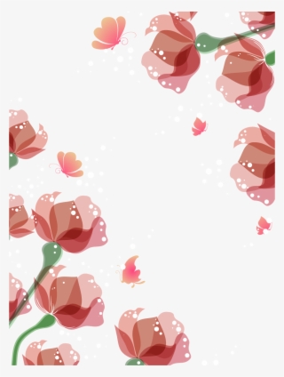 Flower Euclidean Vector - Watercolor Flowers Borders Png