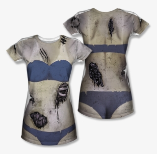 Juniors: Bikini Zombie Costume Tee (front/back Print)