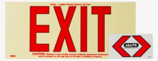 Exit Photoluminescent, Red, No Frame