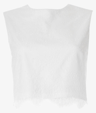 Piq Top Olivia Ivory Lace F Cropped - Blouse