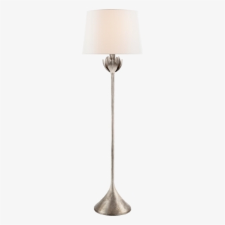 Alberto Large Floor Lamp In Burnished Silver Lea - Silver