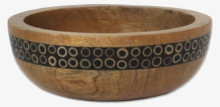 Black Inlaid Mango Wood Salad Bowl, Small - Bowl