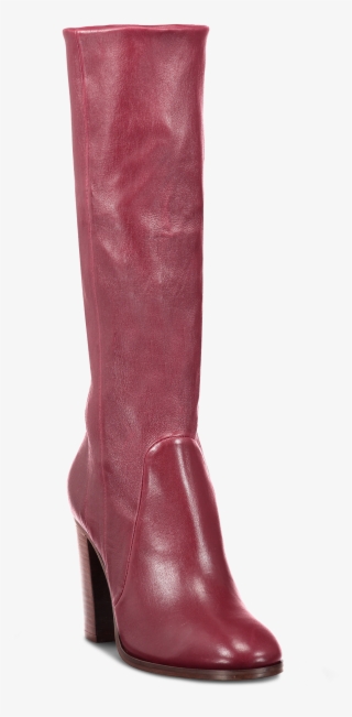 Hermione Leather Mid Calf Boot Cherry