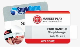 Reusable Selfit® Multi Line Name Badges, 75 X 55 Mm - Graphic Design