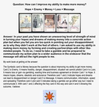 Andrew K Reading On Money - Tarot Karte
