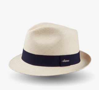 Wigéns Handwoven Trilby Panama Hat Navy Ribbon Small - Hat