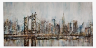 Image For 48x24" Abstract Bridge Painting From Economax - Skyline