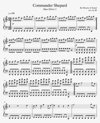 Commander Shepard Sheet Music Composed By By Miracle - Mock Morris Violin 2 Sheet Music