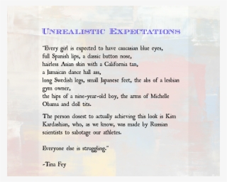 Unrealistic Expectations Of Women, Quote By Tina Fey - Expectations Of Women Quotes