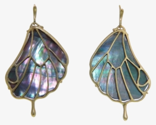 Wings Green Purple Polyvore Moodboard Filler Earrings - Earring