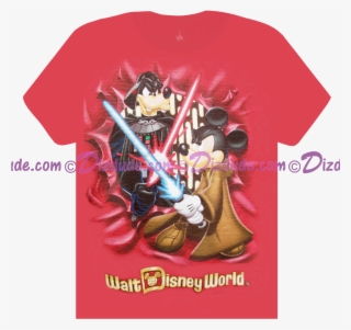 Disney Star Wars Jedi Mickey Vs Darth Goofy Peek A - Active Shirt