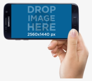 Samsung Galaxy S7 In Landscape Position Held By A Woman - Samsung Galaxy S7 Landscape