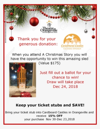 Thank You To Cardboard Castles Childrens's Emporium - Theatre Orangeville