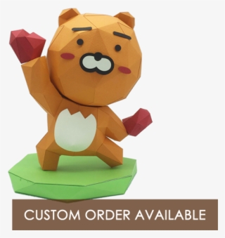 Ryan From Kakao Friends Low Polygon Paper Craft Statue - Kakao Friends