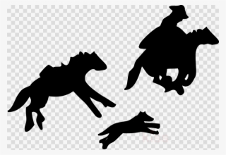 Png Cowboy And Horse Running Clipart Mustang Pony Clip - Clip Art