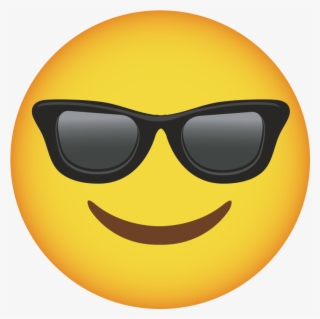 Smiling Face With Sunglasses - Cool Emojis No Background