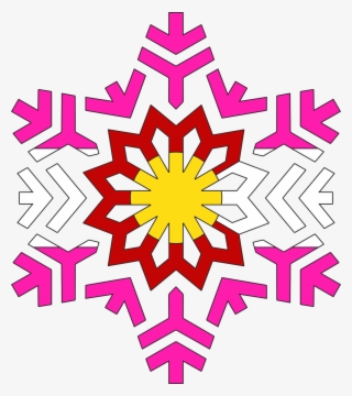 Pink Flag Flake Uv Weather Resistant Car Decal 9" - Cnc Snowflakes
