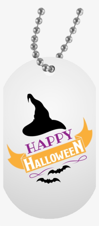 Happy Halloween White Dog Tag Necklace - Happy Birthday To My Son Funny Quotes