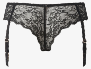 Olympia Vip Brazilian Suspender Black Blue Rear Shot - Lingerie Suspenders Transparent Png