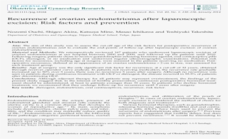 Recurrence Of Ovarian Endometrioma After Laparoscopic