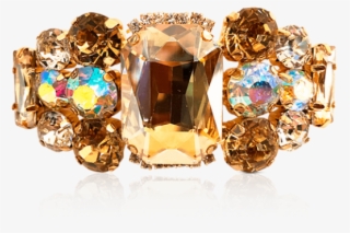 Faux Gem And Iridescent Rhinestones Clip - Diamond