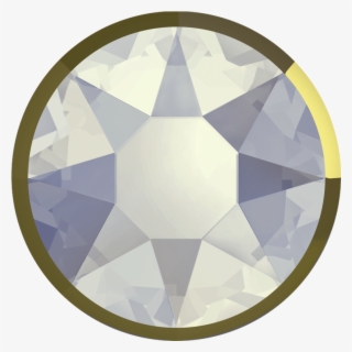 White Opal Rimmed Dorado Swarovski Rhinestones Flatback - Swarovski 2078 White Opal Hotfix