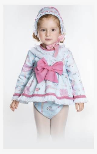 Bea Cadillac Dress & Bonnet Pink - Spanish Baby Dress With Bonnet