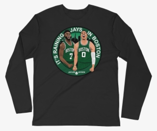 It's Raining Jays In Boston Long Sleeve Fitted Crew - Unisex Banjo Tree Thermal (organic/rpet Blend)