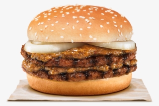 Have A Big Bite Of Double Flame-grilled Beef Patties - Burger King Rendang Burger