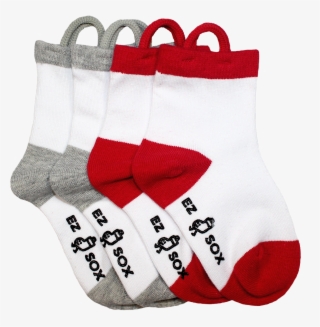 Ez Sox Kids White Socks, Seamless Toe, Pull Up Loops - Sock