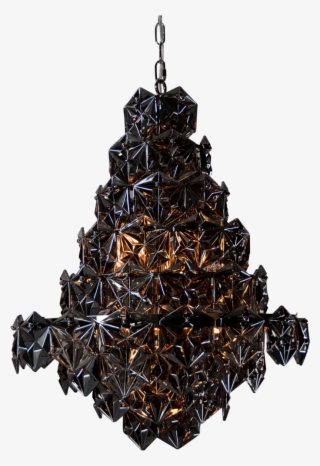 Glamour Black Chandelier, Black Glass Ceiling Lamp