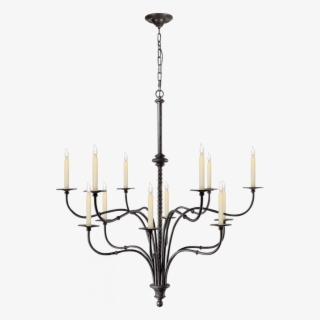 Windsor Large Iron Two-tier Chandelier In Black - Visual Comfort Chc1432br E.f. Chapman Windsor Chandeliers
