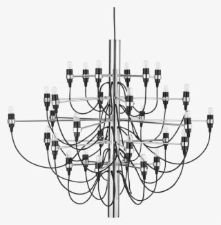 Gino Sarfatti Chandelier 30 Lightbulbs Silver Gino - Gino Sarfatti Mod 2097