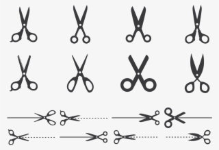 Cut Here Scissors Vector - Clip Art