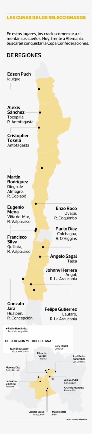 Dep Procedencia Jugadores Chilenos - Map