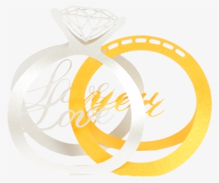 Wedding Ring Pop Up Card - Circle