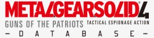 Metal Gear Solid 4 Database - Metal Gear Solid 4