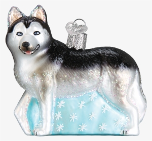 Old World Christmas Siberian Husky Dog Glass Blown - Husky Ornament
