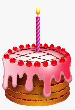 Birthday Cake With Candle Transparent Clip Art Image