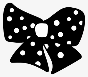 Bow Vector Black And White - Black Polka Dot Bow