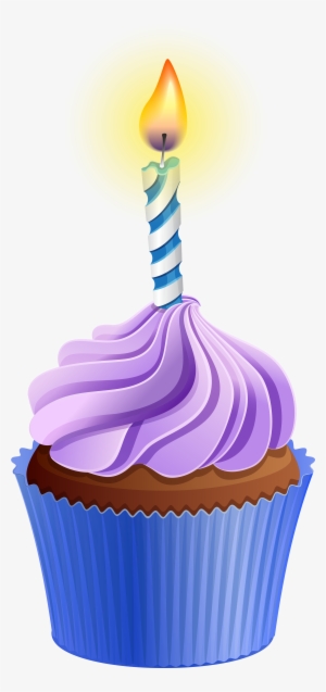 Clipart Candle Birthday Cupcake - Cupcake With Candle Clipart