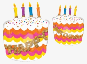 Unique Gold Birthday Letter Cake Candles - Happy Birthday Fancy Cake Supershape Foil Balloon