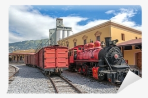Old Locomotive Train On A Railroad Track Wall Mural - Tren O Via Férrea