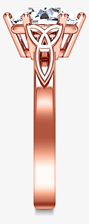 Solitaire Engagement Ring Fiona Celtic Knot 14k Rose - Engagement Ring